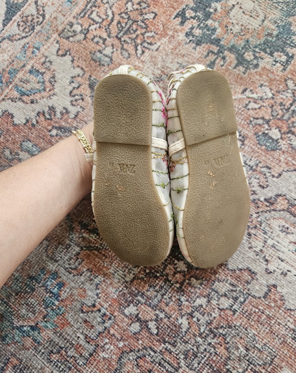 Zara Mesh Floral Ballet Flats - Picture 4 of 5